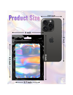 Bolsas de Pouch de Foil Re sellables Gwybkq 200 PCS Holográficas 2