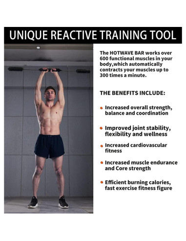 Barra de Fitness Elástica HOTWAVE para Ejercicio y Rehabilitación