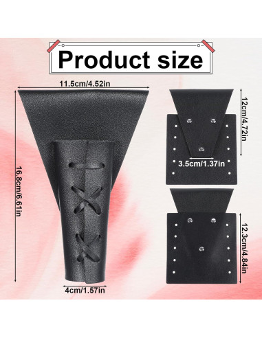 Funda de Daga Medieval de Cuero Psyqtsuary Ajustable Negra