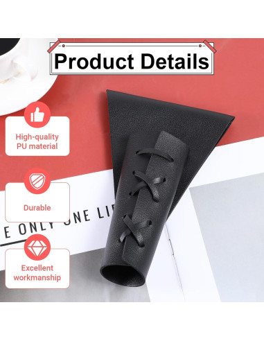 Funda de Daga Medieval de Cuero Psyqtsuary Ajustable Negra