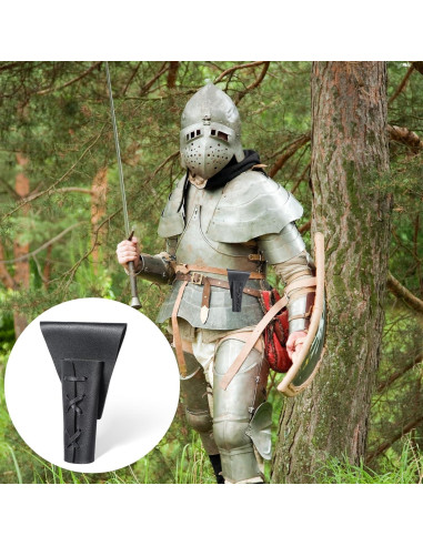 Funda de Daga Medieval de Cuero Psyqtsuary Ajustable Negra