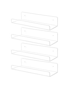 Estantes Acrílicos Flotantes TONICE 4 Pack 15.24cm Transparente