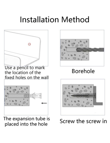 Estantes Acrílicos Flotantes TONICE 4 Pack 15.24cm Transparente