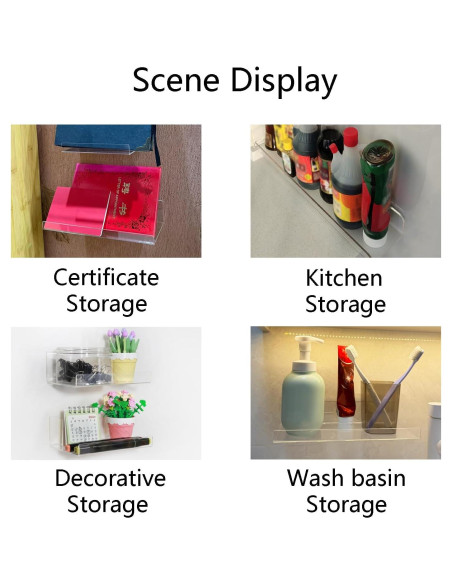 Estantes Acrílicos Flotantes TONICE 4 Pack 15.24cm Transparente