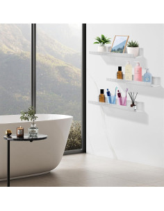 Paquete de 3 estantes flotantes acrílicos REVEX 38.1x10.16 cm 2