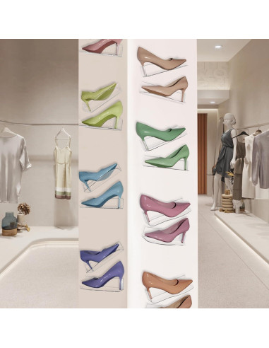 Exhibidor de Zapatos Acrílico Lixeszt 2 Pcs Ajustable Transparente