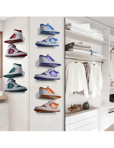 Exhibidor de Zapatos Acrílico Lixeszt 2 Pcs Ajustable Transparente