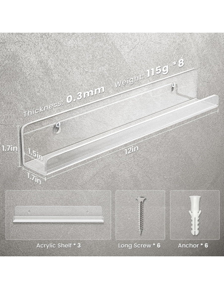 Estante Flotante para Discos de Vinilo Gotega 30 cm - 3 Pack