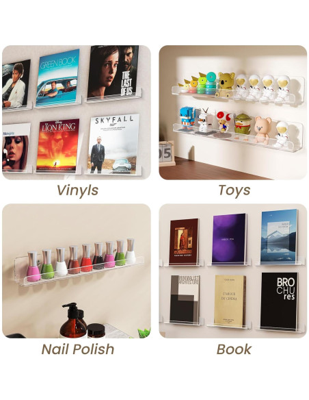 Estante Flotante para Discos de Vinilo Gotega 30 cm - 3 Pack