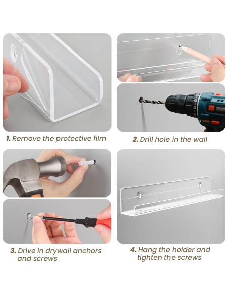 Estante Flotante para Discos de Vinilo Gotega 30 cm - 3 Pack