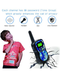 Walkie Talkie para Niños TAL ENNT con Linterna y Pantalla LCD 2