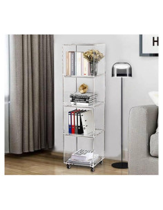 Estante de Esquina Acrílico Onelux 5 Niveles 30x30x120 cm