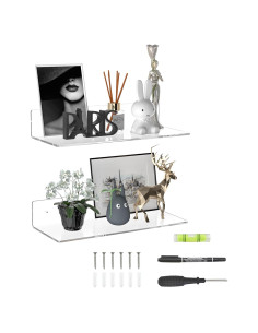 Estantes de Pared Flotantes Acrílicos Sezanrpt 38 cm - Paquete de 2