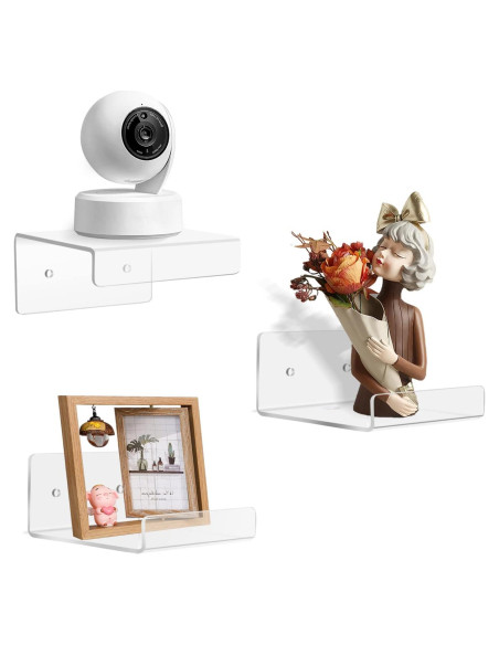 Estantes Flotantes Mini Douildhaiy 3 Unidades Acrílico 10.16 cm