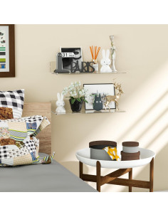 Estantes de Pared Flotantes Acrílicos Sezanrpt 38 cm - Paquete de 2 2