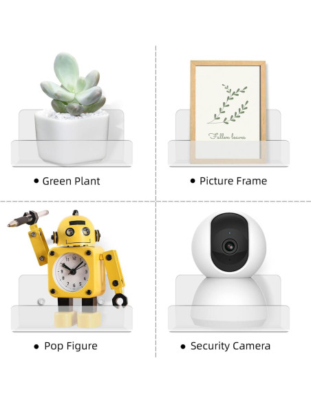 Estantes Flotantes Mini Douildhaiy 3 Unidades Acrílico 10.16 cm