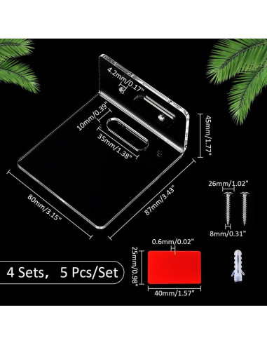 Estantes Flotantes de Acrílico PH PandaHall - 4 Piezas 8.7x8x4.5 cm