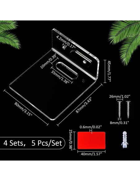 Estantes Flotantes de Acrílico PH PandaHall - 4 Piezas 8.7x8x4.5 cm