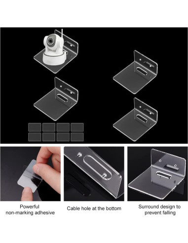 Estantes Flotantes de Acrílico PH PandaHall - 4 Piezas 8.7x8x4.5 cm