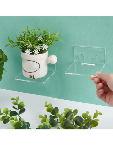 Estantes Flotantes de Acrílico PH PandaHall - 4 Piezas 8.7x8x4.5 cm