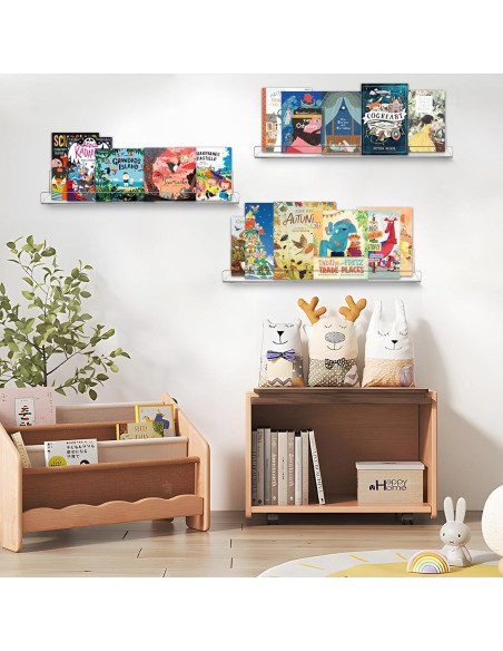 AMEITECH Estantes Flotantes Acrílicos 4 Paquete 38.1 cm