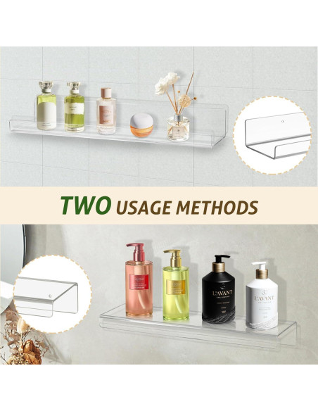 AMEITECH Estantes Flotantes Acrílicos 4 Paquete 38.1 cm