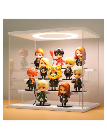 Caja de Exhibición Acrílica LASOA 4 Niveles con LED 30x22.5x28cm