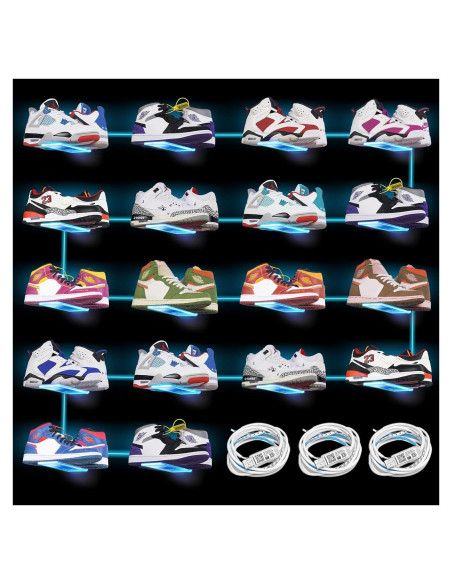 Estante Flotante para Zapatos DILIBRA con Luces LED 18 Pcs