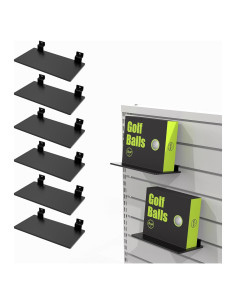 Estantes de Acrílico Negro Swift Courser para Slatwall - 6 Piezas