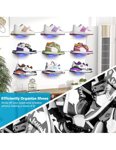 Estante Flotante para Zapatos DILIBRA con Luces LED 18 Pcs