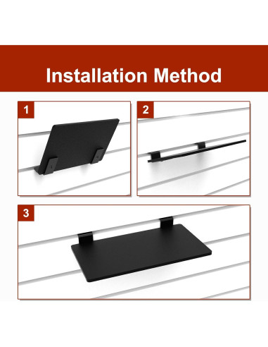 Estantes de Acrílico Negro Swift Courser para Slatwall - 6 Piezas