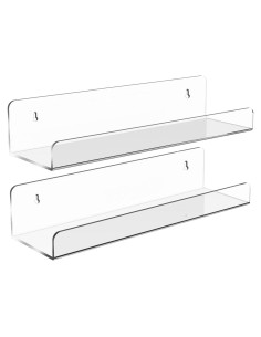 Estantes Flotantes de Acrílico HESIN 38.1cm - 2 Paquete