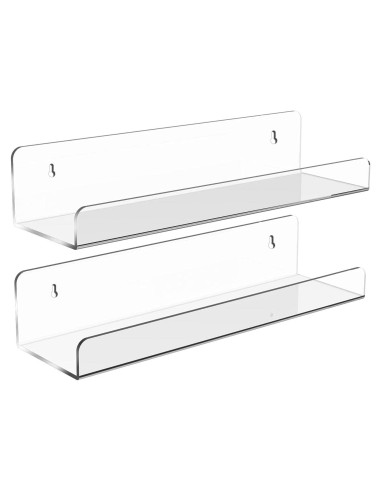 Estantes Flotantes de Acrílico HESIN 38.1cm - 2 Paquete