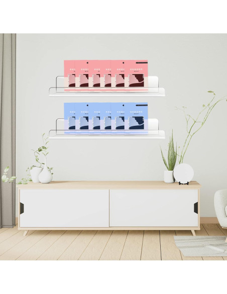 Estantes Flotantes de Acrílico HESIN 38.1cm - 2 Paquete