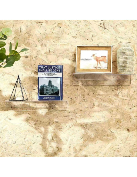 Estantes Flotantes de Acrílico HESIN 38.1cm - 2 Paquete