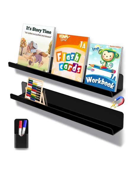 Estante Magnético MATT SAGA 2 Pcs 43 cm Acrílico Negro