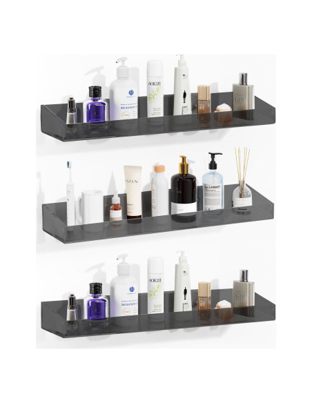 Estantes de baño acrílico KATASKI, 3 unidades, sin taladrar
