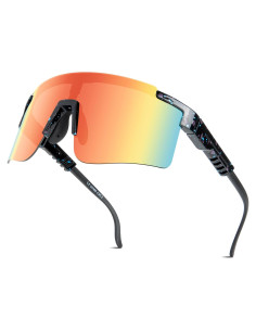 Gafas de Ciclismo Roibeao UV400 Ligeras Unisex Rojo y Negro