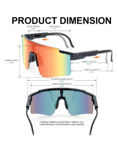 Gafas de Ciclismo Roibeao UV400 Ligeras Unisex Rojo y Negro 2