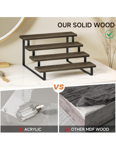 Soporte de Exhibición de Madera FIGWINET 4 Niveles Marrón