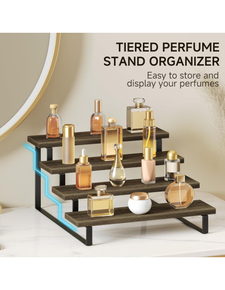 Soporte de Exhibición de Madera FIGWINET 4 Niveles Marrón