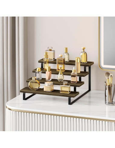 Soporte de Exhibición de Madera FIGWINET 4 Niveles Marrón