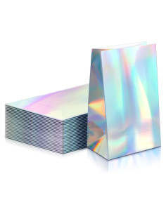 24 Bolsas de Regalo Holográficas Iridiscentes Fainne 22.86x12.7x7.62cm
