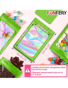 Bolsas Reutilizables Holográficas FUNFERY 100 Unidades 10x15 cm 2