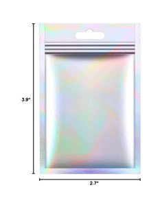 100 Bolsas de Almacenamiento Reutilizables Joyhey Holográficas 7x10cm 2