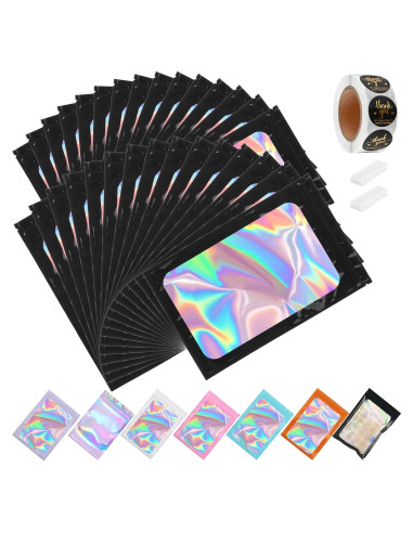 150 Bolsas Mylar Holográficas 10.16x15.24 cm Lucpur