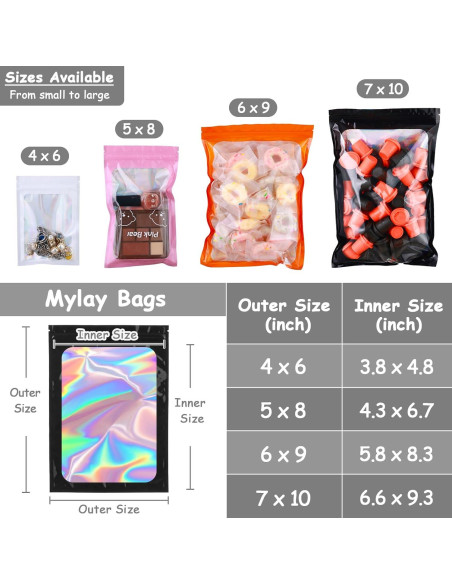 150 Bolsas Mylar Holográficas 10.16x15.24 cm Lucpur 150 Bolsas Mylar Holográficas 10.16x15.24 cm Lucpur