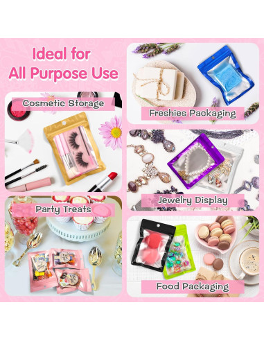 Bolsas Mylar Reutilizables FUNFERY 100 Unidades 7.6x11.9 cm