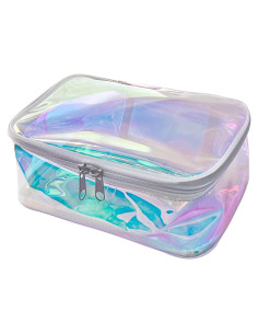 Bolsa de Maquillaje Holográfica TPU 20x14x8 cm Azul