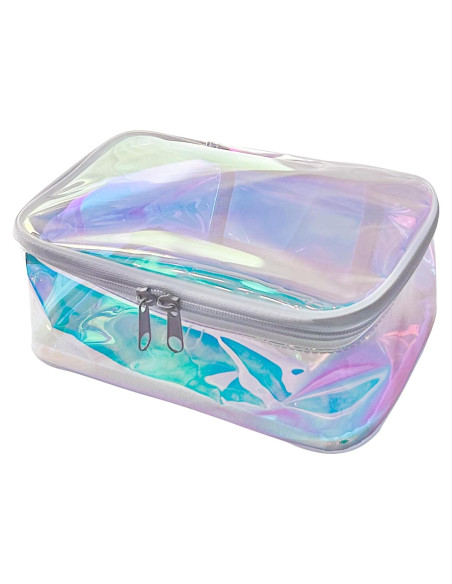 Bolsa de Maquillaje Holográfica TPU 20x14x8 cm Azul